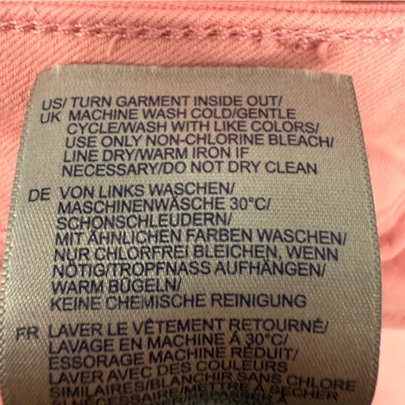 NYDJ Zoey High Rise Shorts 16 Aphrodite Pink Lift Tuck Raw Hem Denim Jeans - Picture 9 of 9